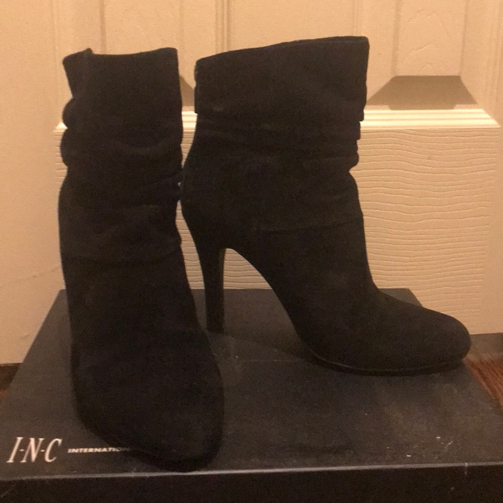 INC International Concepts Black Suede Bootie